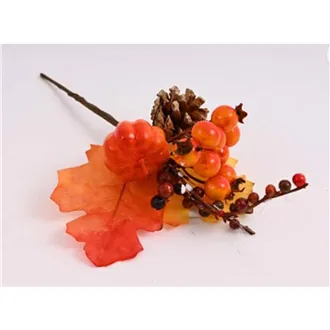 Herbstdeko mit Kürbis und Beeren 24 cm 371366
