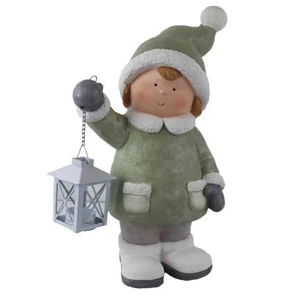 Dekoration Junge mit Laterne X7362