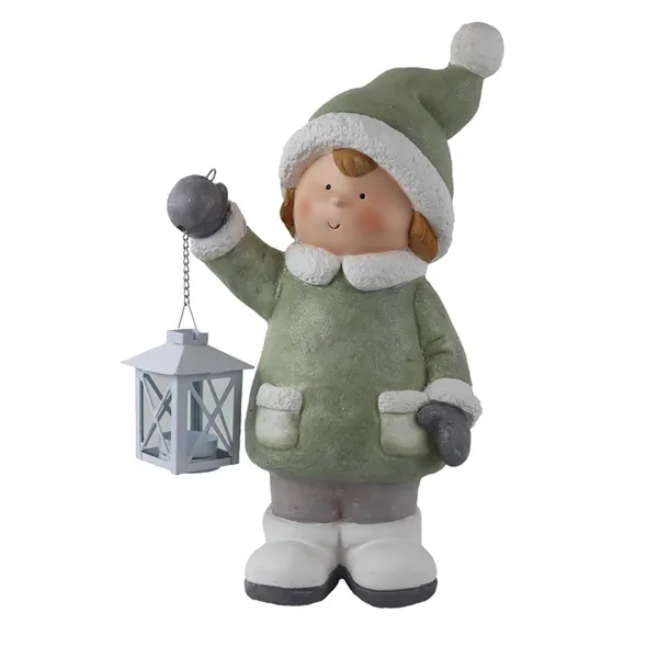 Dekoration Junge mit Laterne X7362