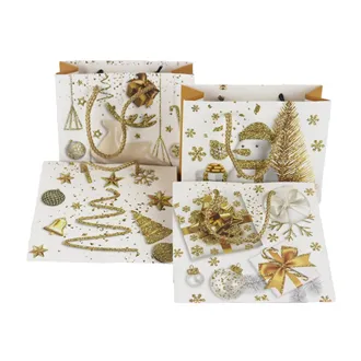 Weihnachtsgeschenktüten, 4er-Set. Verkauf ab mindestens 3 Sets A0390