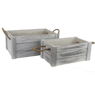 Holzkiste mit Folie, S/2 D6221