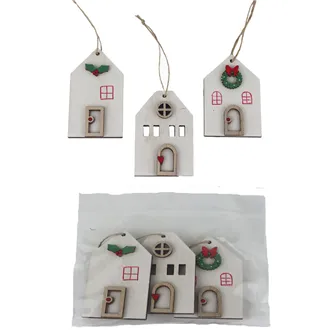 Dekohaus zum Aufhängen, 3 Stück D7571-01