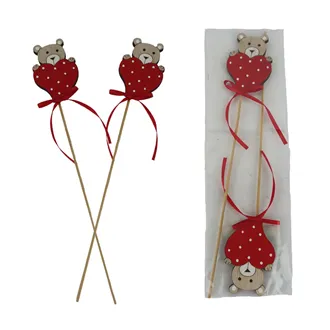 Teddybär Deko am Stiel, 2 St. D7726