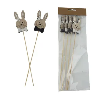 Osterhase Deko am Stiel, 4 Stück D7767