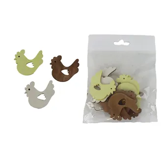 Deko Henne, 12 Stück D7846