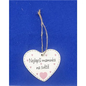 Hängendes Herz mit Aufschrift Nejlepší maminka na světě, 10 St. D7869