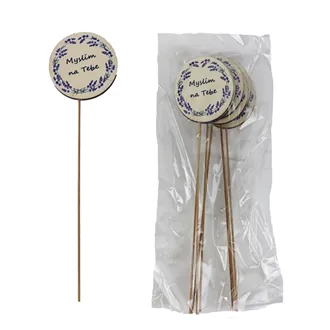 Dekorativer Stecker mit Aufschrift Myslím na Tebe, 8 St. D7875