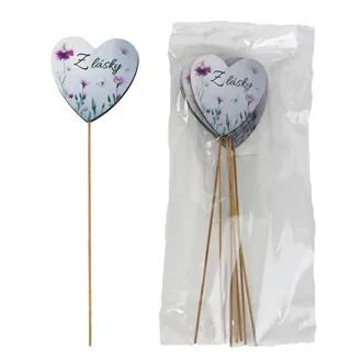 ekorativer Herzstecker mit Aufschrift Z LÁSKY, 8 St. D7876