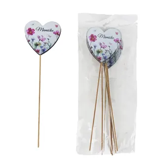 Dekorativer Herzstecker mit Aufschrift MAMIČKE, 8 St. D7878/SK