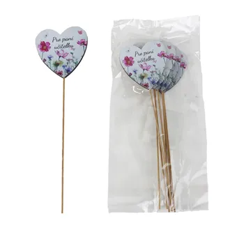 Dekorativer Herzstecker mit Aufschrift Pro paní učitelku, 8 St. D7880