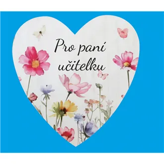Dekorativer Herzstecker mit Aufschrift Pro paní učitelku, 8 St. D7880