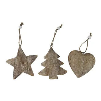 Weihnachtsdeko zum Hängen S/3 D8119