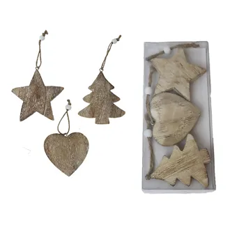 Weihnachtsdeko zum Hängen S/3 D8119