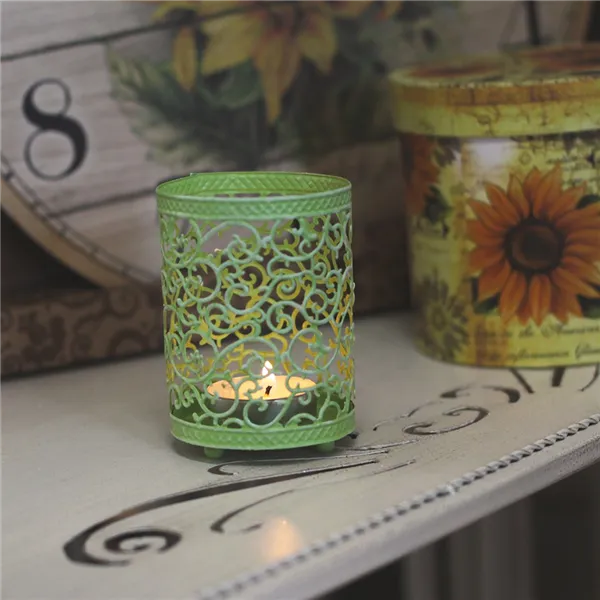 Dekoratives Kerzenhalter Metall K0016 Grün