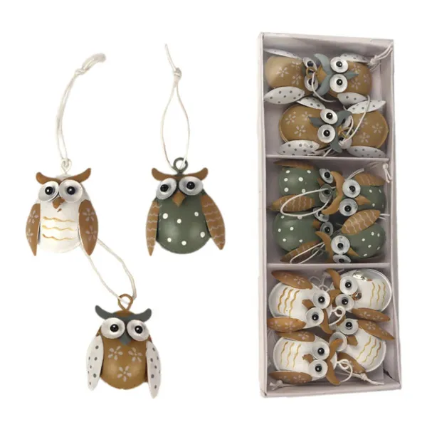 Metall Eulen 12 St K1401