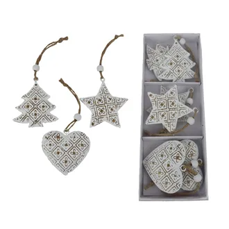 Weihnachtsdeko zum Hängen, 6 Stück K4379