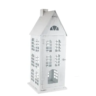 Windlicht Haus Metall groß K4443/D