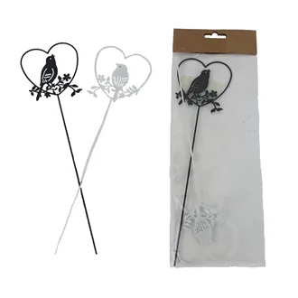 Herz mit Vogel Deko zum Stecken, 2 Stück K4737