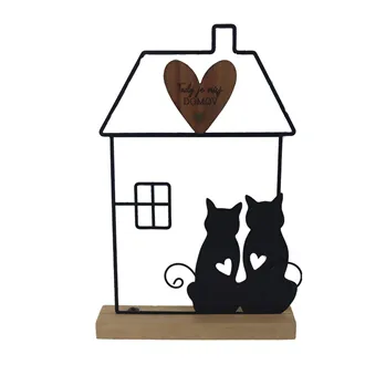 Dekorationshaus mit Katzen K4948