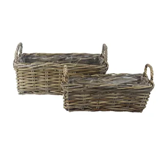 Würfelbox aus Naturrattan S/2 M0074