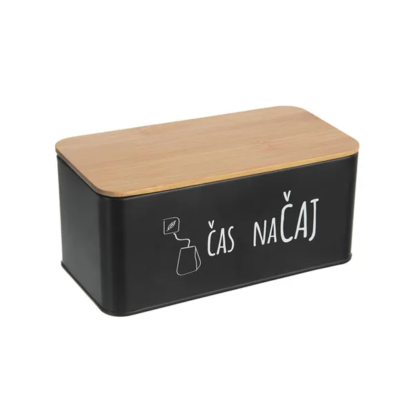 Dose Dose/Bambus 20,3x10,3x9 cm Time for tea Schwarz