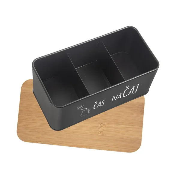 Dose Dose/Bambus 20,3x10,3x9 cm Time for tea Schwarz