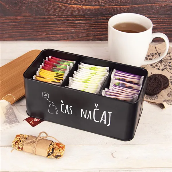 Dose Dose/Bambus 20,3x10,3x9 cm Time for tea Schwarz