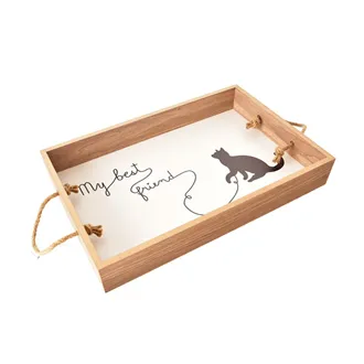 Holztablett LOVELY CAT 38x25x6 cm
