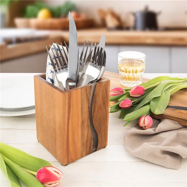 Ständer für Küchenutensilien Akazie/Harz RIVER