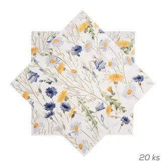 Papierservietten Frühlingsblumen 20 Stück 33x33 cm blau O0566




