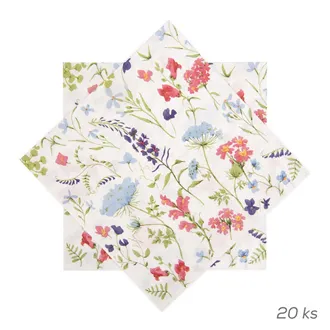 Papierservietten Blumen 20 Stück 33x33 cm rosa O0567