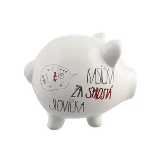 Spardose Ker. Schimpfwörter weiß 20x14x16,5 cm