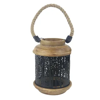 Kerzenständer Mango/Blech SCHWARZ 18x18x25 cm