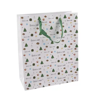 Geschenktüte aus Papier, fröhlich und heiter, 26 x 12 x 32 cm