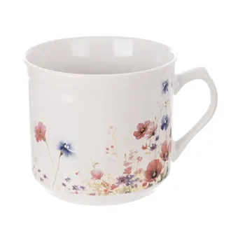 Keramikbecher mit Blumenmuster, 0,5 l, O0639