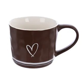 Porzellantasse HERZ 0,4 l braun O0644-18