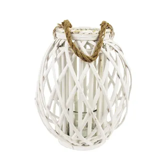 Gefäss für Kerze 30 cm weiss P0409