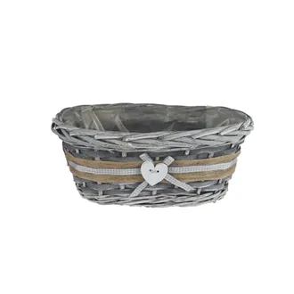Pflanzkorb mit Folie grau P2022/1