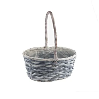 Korb oval grau P2046/V