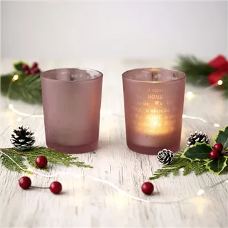 Glaskerzenhalter rosa S0029