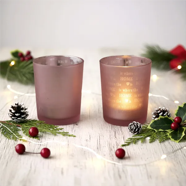 Glaskerzenhalter rosa S0029