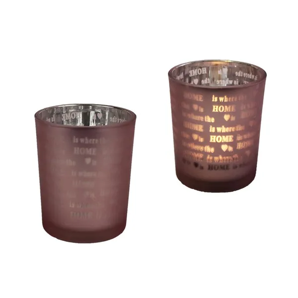 Glaskerzenhalter rosa S0029