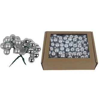 Glaskugeln auf Silberdraht, Durchm. 2cm, S0570-28/BOX 144 Stück