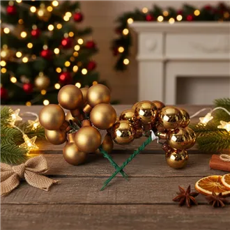 Glaskugeln auf Draht braun, Durchm. 2,5 cm, S0571-18/BOX 144 Stück