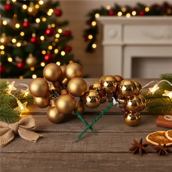 Glaskugeln auf Draht braun, Durchm. 2,5 cm, S0571-18/BOX 144 Stück