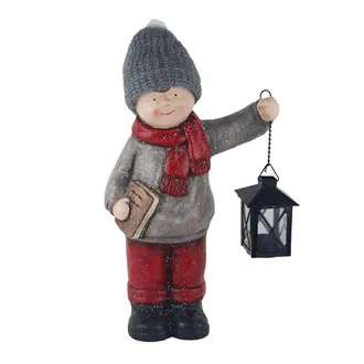 Dekoration Junge mit Laterne X7460