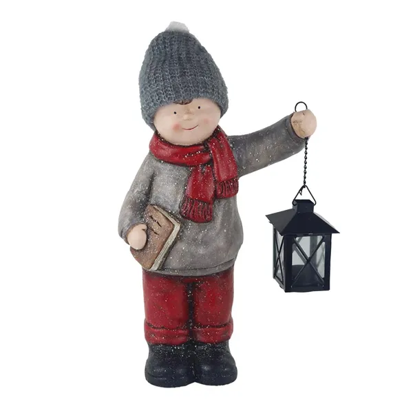 Dekoration Junge mit Laterne X7460