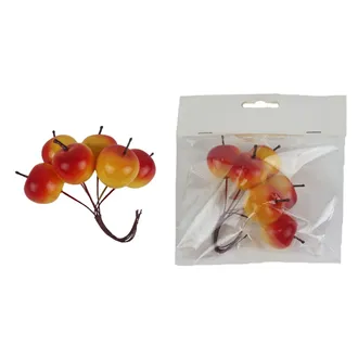 Deko-Äpfel auf Draht, 6 Stück X7610-04