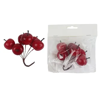 Deko-Äpfel auf Draht, 6 Stück X7610-08