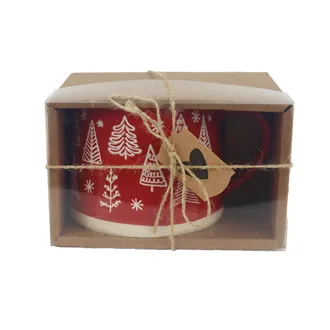 Keramikbecher mit Bäumen in einer Box X7647/S1